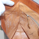 CELINE Macadam Canvas Shoulder Bag PVC Leather Brown Gold Auth 123185-19