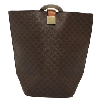 CELINE Macadam Canvas Shoulder Bag PVC Leather Brown Gold Auth 123185 - 0