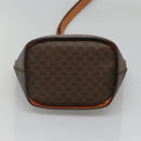 CELINE Macadam Canvas Schoudertas PVC Leer Bruin Goud Auth 123185-5