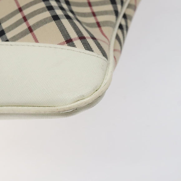 BURBERRY Nova Check Shoulder Bag Canvas Beige Silver Auth 123191