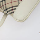 BURBERRY Nova Check Shoulder Bag Canvas Beige Silver Auth 123191-16