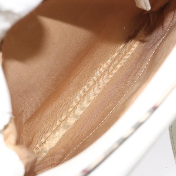 BURBERRY Nova Check Shoulder Bag Canvas Beige Silver Auth 123191