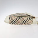BURBERRY Nova Check Shoulder Bag Canvas Beige Silver Auth 123191-3