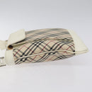 BURBERRY Nova Check Shoulder Bag Canvas Beige Silver Auth 123191-4