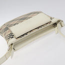 BURBERRY Nova Check Shoulder Bag Canvas Beige Silver Auth 123191-6