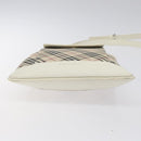 BURBERRY Nova Check Shoulder Bag Canvas Beige Silver Auth 123191-5