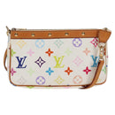 LOUIS VUITTON Multicolor Pochette Accessoires Pouch White M92649 Auth 123204V-1