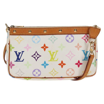 LOUIS VUITTON Multicolor Pochette Accessoires Pouch White M92649 Auth 123204V