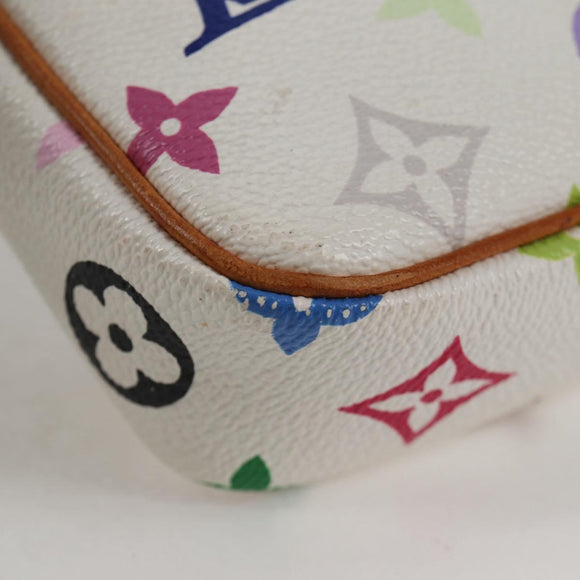 LOUIS VUITTON Multicolor Pochette Accessoires Pouch White M92649 Auth 123204V