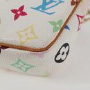 LOUIS VUITTON Multicolor Pochette Accessoires Pouch White M92649 Auth 123204V-13