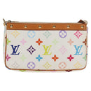 LOUIS VUITTON Multicolor Pochette Accessoires Pouch White M92649 Auth 123204V-2