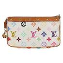 LOUIS VUITTON Multicolor Pochette Accessoires Pouch White M92649 Auth 123204V-3