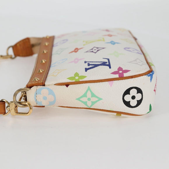 LOUIS VUITTON Multicolor Pochette Accessoires Pouch White M92649 Auth 123204V