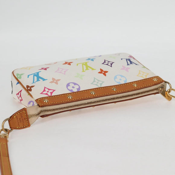 LOUIS VUITTON Multicolor Pochette Accessoires Pouch White M92649 Auth 123204V