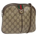 GUCCI GG Supreme Web Sherry Line Shoulder Bag PVC Beige 904 02 047 Auth 123208-1