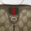 GUCCI GG Supreme Web Sherry Line Shoulder Bag PVC Beige 904 02 047 Auth 123208-18