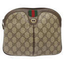 GUCCI GG Supreme Web Sherry Line Shoulder Bag PVC Beige 904 02 047 Auth 123208-13
