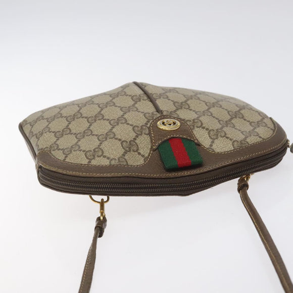 GUCCI GG Supreme Web Sherry Line Shoulder Bag PVC Beige 904 02 047 Auth 123208