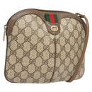 GUCCI GG Supreme Web Sherry Line Shoulder Bag PVC Beige 904 02 047 Auth 123211-1