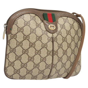 GUCCI GG Supreme Web Sherry Line Shoulder Bag PVC Beige 904 02 047 Auth 123211