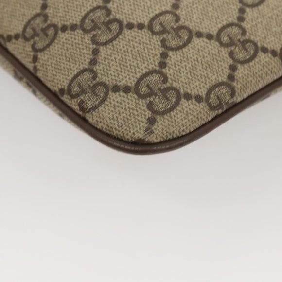 GUCCI GG Supreme Web Sherry Line Shoulder Bag PVC Beige 904 02 047 Auth 123211