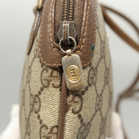 GUCCI GG Supreme Web Sherry Line Shoulder Bag PVC Beige 904 02 047 Auth 123211