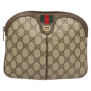 GUCCI GG Supreme Web Sherry Line Shoulder Bag PVC Beige 904 02 047 Auth 123211-2