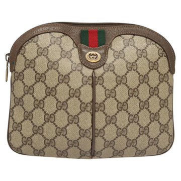 GUCCI GG Supreme Web Sherry Line Shoulder Bag PVC Beige 904 02 047 Auth 123211 - 0