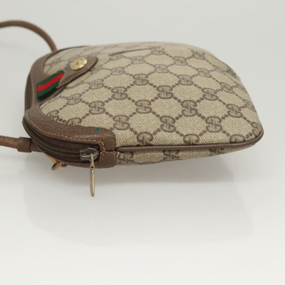 GUCCI GG Supreme Web Sherry Line Shoulder Bag PVC Beige 904 02 047 Auth 123211