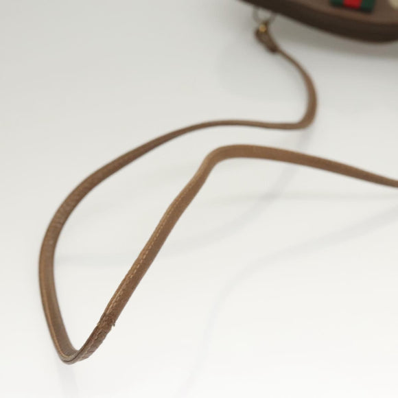 GUCCI GG Supreme Web Sherry Line Shoulder Bag PVC Beige 904 02 047 Auth 123211