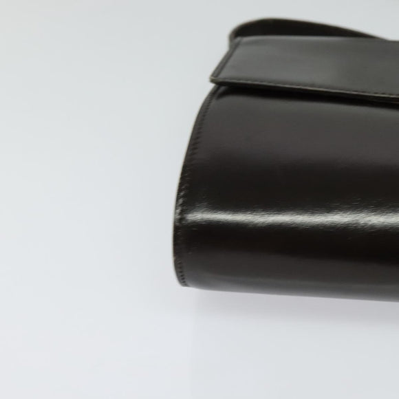 CELINE Shoulder Bag Leather Black Gold Auth 123215