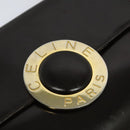 CELINE Shoulder Bag Leather Black Gold Auth 123215-14