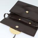 CELINE Shoulder Bag Leather Black Gold Auth 123215-15