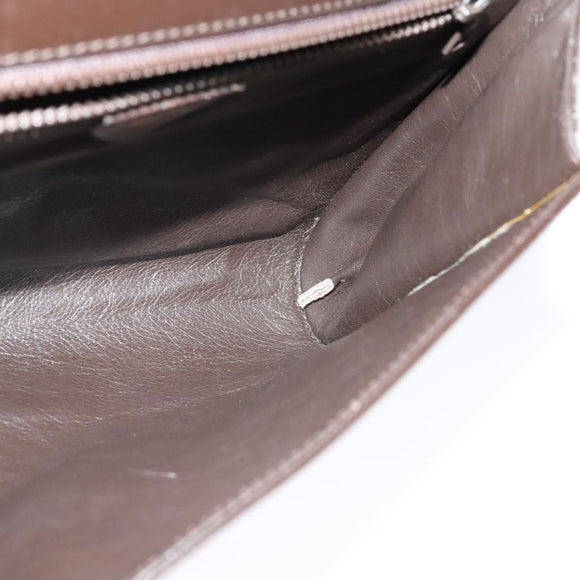 CELINE Shoulder Bag Leather Black Gold Auth 123215