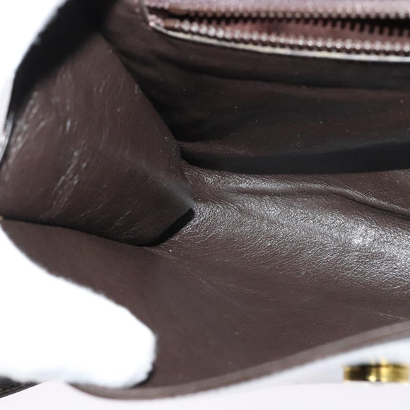 CELINE Shoulder Bag Leather Black Gold Auth 123215