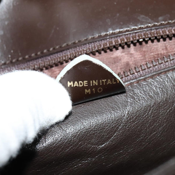 CELINE Shoulder Bag Leather Black Gold Auth 123215