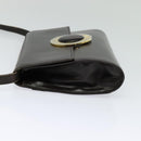 CELINE Shoulder Bag Leather Black Gold Auth 123215-4