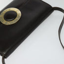 CELINE Shoulder Bag Leather Black Gold Auth 123215-6