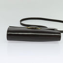 CELINE Shoulder Bag Leather Black Gold Auth 123215-9