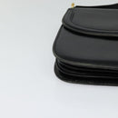 CELINE Shoulder Bag Leather Black Gold Auth 123216-8