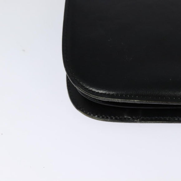 CELINE Shoulder Bag Leather Black Gold Auth 123216