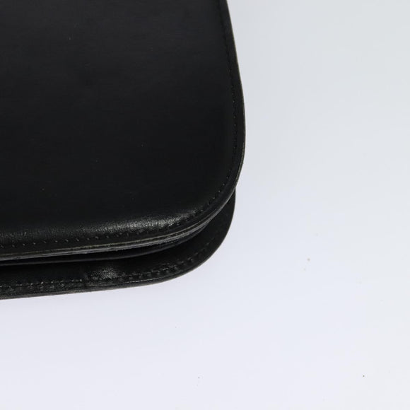 CELINE Shoulder Bag Leather Black Gold Auth 123216