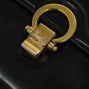 CELINE Shoulder Bag Leather Black Gold Auth 123216-9
