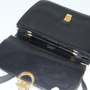 CELINE Shoulder Bag Leather Black Gold Auth 123216-10