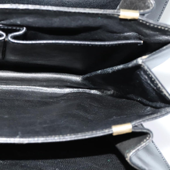 CELINE Shoulder Bag Leather Black Gold Auth 123216