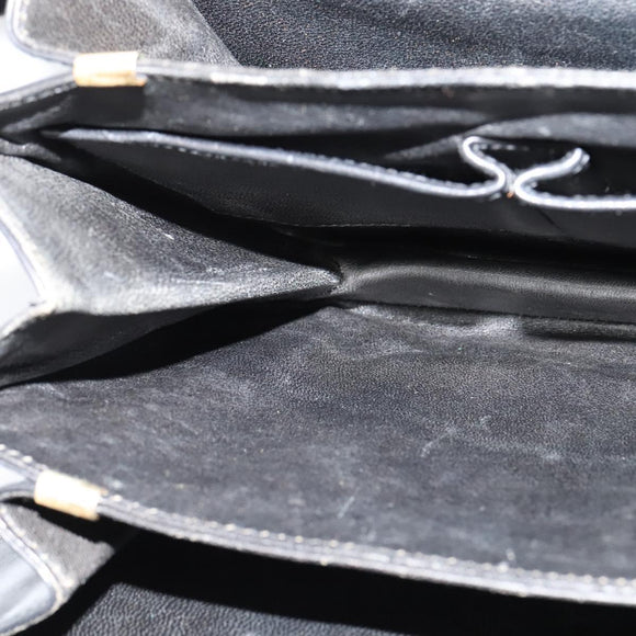 CELINE Shoulder Bag Leather Black Gold Auth 123216