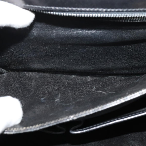 CELINE Shoulder Bag Leather Black Gold Auth 123216