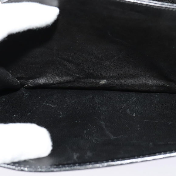 CELINE Shoulder Bag Leather Black Gold Auth 123216