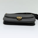 CELINE Shoulder Bag Leather Black Gold Auth 123216-5