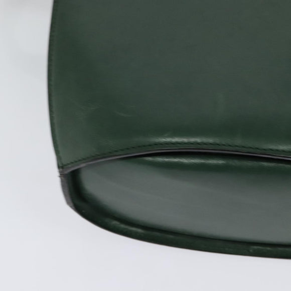 CELINE Shoulder Bag Leather Green Gold Auth 123217